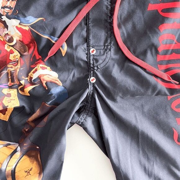 Captain Morgan Mens Drawstring Board Shorts Swimming Trunks Red Black Small - Picture 8 of 9